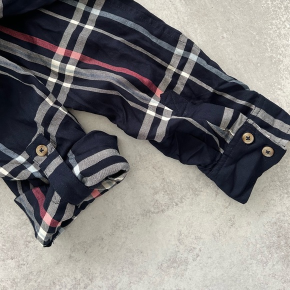 Motherhood Maternity Navy Plaid Button Down Flannel Tunic, S NWT - Picture 5 of 7